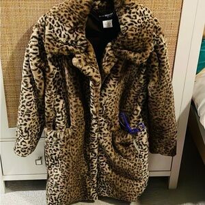 Chic Leopard Print Teddy Jacket